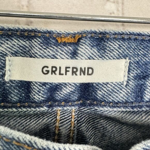 GRLFRND Womens Jeans Size 24 Helena Button Fly Blue Radio Clash Distressed USA - Picture 8 of 16